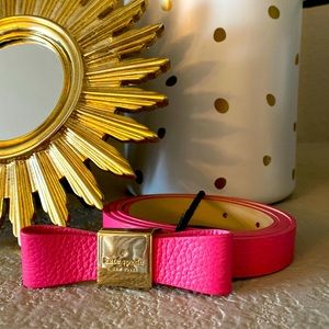 Kate Spade Pink Logo Bow Belt Large